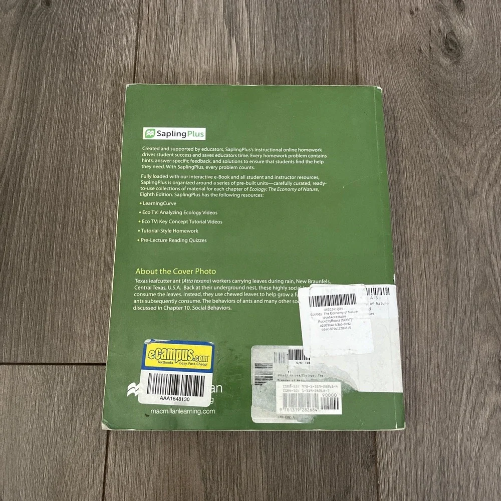 Ecology: the Economy of Nature by Rick Relyea and Robert E. Ricklefs (2019,...